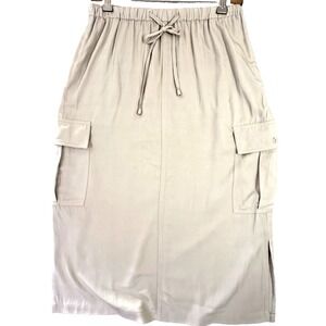 Wishlist Womens Skirt Cargo Pockets Pull-On‎ M Versatile Long Modest Preppy NWT